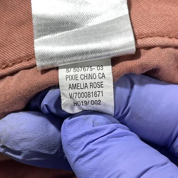 Old Navy Pixie Crop Blush Mid‎ Rise 12 Peach Amelia Rose Stretch Chino Outdoorsy - Picture 13 of 14